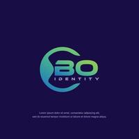 BO Initial letter circular line logo template vector with gradient color