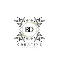 BD Initial Letter Flower Logo Template Vector premium vector art