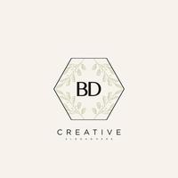 BD Initial Letter Flower Logo Template Vector premium vector art
