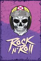 rock and roll y calavera vector