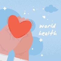 world health day lettering vector
