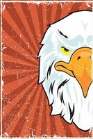 eagle patch in sunburst poster vector