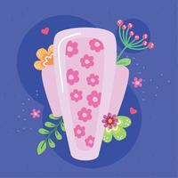 hygienic towel and flowers vector