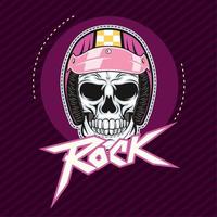 motorcyclist skull rock patch vector