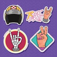 four retro patches vector