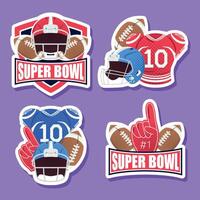 super bowl game emblems vector