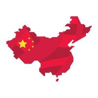mapa de china con bandera vector