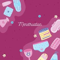 letras de menstruación con patrón vector