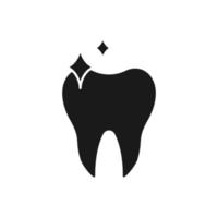 icono de vector de diente brillante y saludable. color editable