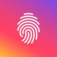 Fingerprint scanning identification system icon vector