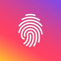 Fingerprint scanning identification system icon vector