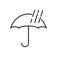 Umbrella icon, fragile box and keep away from water warning vector symbol. Package parcel logistics and delivery shipping, umbrella and rain drops sign