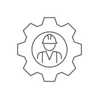 icono de técnico. diseño simple, vector de icono de reparador. Ilustración vectorial sobre fondo blanco