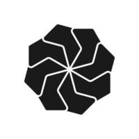 logotipo de vector radial abstracto. también se puede ver como un taladro, una flor o una excavadora de rueda de cangilones. color editable