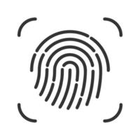 Fingerprint scanning identification system icon vector