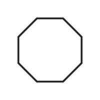 octagon shapes with outlines and fill colors, fields for logos or symbols, math teaching pictures. vector