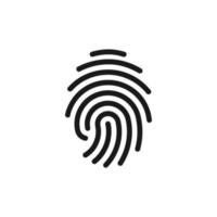 Fingerprint scanning identification system icon vector