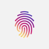 Fingerprint scanning identification system icon vector