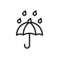 Umbrella icon, fragile box and keep away from water warning vector symbol. Package parcel logistics and delivery shipping, umbrella and rain drops sign