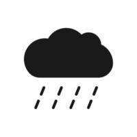 Cloud with rain drops icon in simple style isolated vector illustration