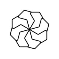 Abstract radial vector Logotype. It can also be seen as a drill, flower or a bucket wheel excavator. color editable