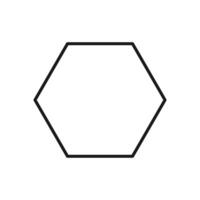 Hexagon shape symbol vector icon outline stroke for creative graphic design ui element in a pictogram illustration