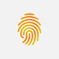 Fingerprint scanning identification system icon vector
