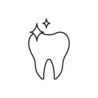 Shiny, healthy tooth vector icon. color editable