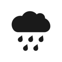 Cloud with rain drops icon in simple style isolated vector illustration