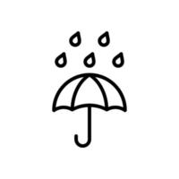 Umbrella icon, fragile box and keep away from water warning vector symbol. Package parcel logistics and delivery shipping, umbrella and rain drops sign