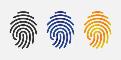 Fingerprint scanning identification system icon vector