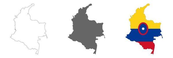 Mapa de Colombia altamente detallado con bordes aislados en segundo plano. vector