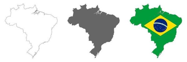 Highly detailed Brazil map  with borders isolated on background vector