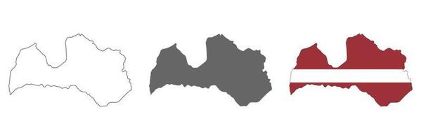 Highly detailed Latvia map with borders isolated on background vector