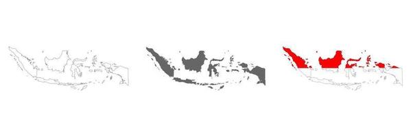 Mapa de Indonesia muy detallado con bordes aislados en segundo plano. vector