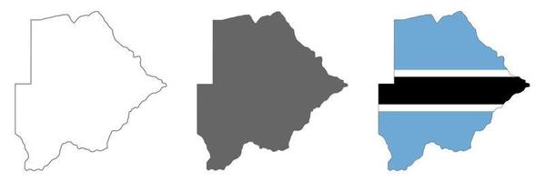 Mapa de Botswana muy detallado con bordes aislados en segundo plano. vector