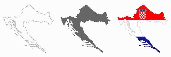 Highly detailed Croatia map with borders isolated on background vector