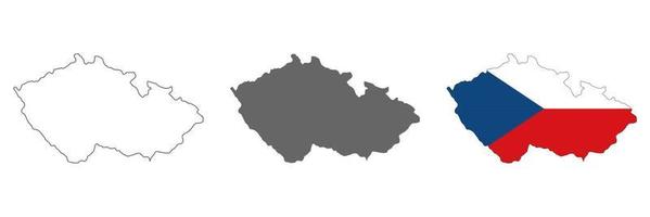 Highly detailed Czechia map with borders isolated on background vector