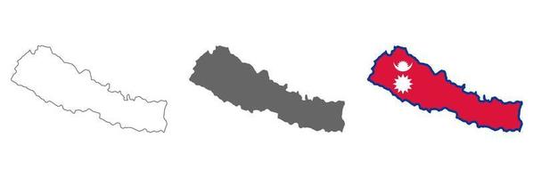 Highly detailed Nepal map with borders isolated on background vector