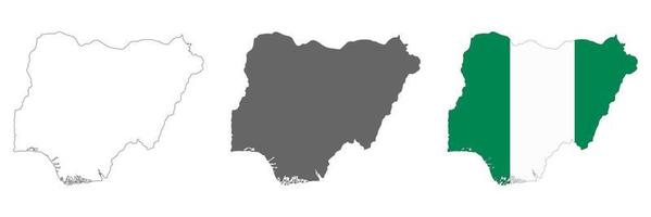 Highly detailed Nigeria map with borders isolated on background vector