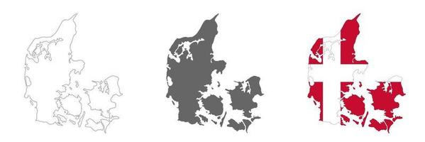 Highly detailed Kingdom of Denmark map with borders isolated on background vector