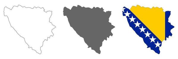 Highly detailed Bosnia and Herzegovina map  with borders isolated on background vector