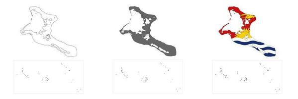 mapa de kiribati muy detallado con isla de navidad y bordes aislados en el fondo vector