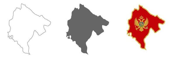 Mapa de Montenegro muy detallado con bordes aislados en segundo plano. vector