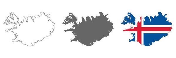 Highly detailed Iceland map with borders isolated on background vector