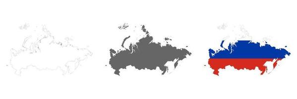 Highly detailed Russian Federation map with borders isolated on background vector