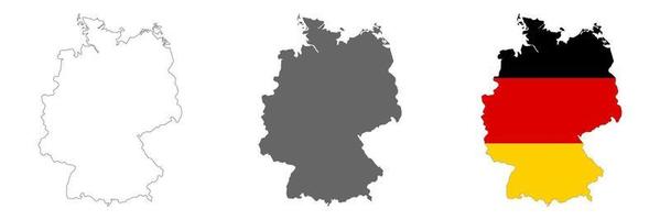 Mapa de Alemania muy detallado con bordes aislados en segundo plano. vector