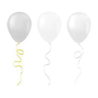 Balloon set isolated on white background Set of white balloons vector