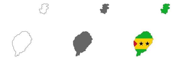 Highly detailed Sao Tome and Principe map with borders isolated on background vector