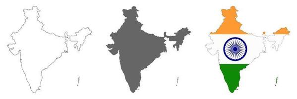 Highly detailed India map with borders isolated on background vector